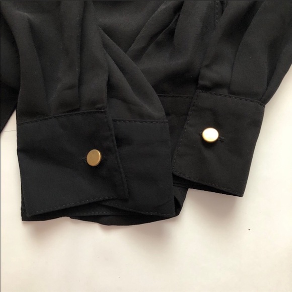 A’gaci black button up blouse - Picture 3 of 3